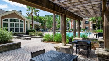 Spacious sun deck with gas grills